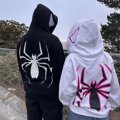 Spiderman Hoodie Reißverschluss Comic Superheld Maske Kapuzenpullover Pullover Herren Damen