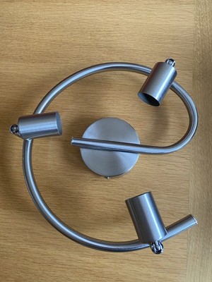 Unicozin LED Deckenleuchte, drehbarer 3-fach LED Strahler, Nickel matt Y9164-3G