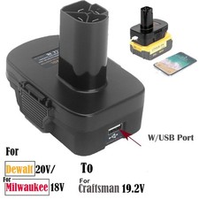 Adapter For Dewalt 20V Milwaukee 18V Li-ion Battery To For Craftsman 19.2V Tools