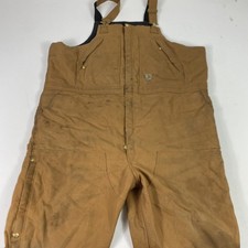 Carhartt Bib Overalls Mens 3XL Brown Duck Loose Fit Insulated Double Knee OR5470