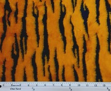 Faux Fur Tiger Stripes Animal Skin Print 58" Wide Fabric by the Yard A615.58