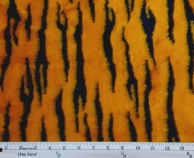 Faux Fur Tiger Stripes Animal Skin Print 58'' Wide Fabric by the Yard A615.58
