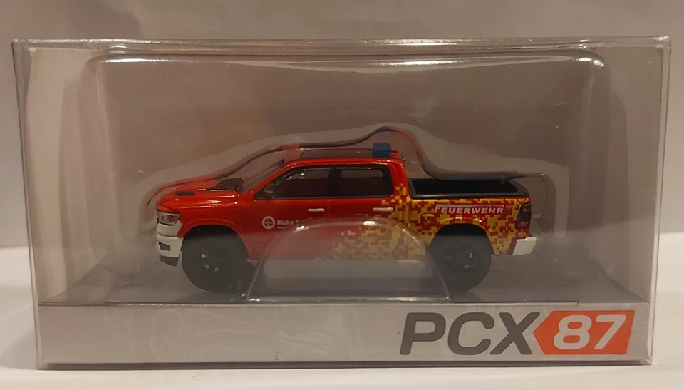 PCX / BREKINA PCX 870531 Dodge RAM 1500 Pickup "Fire Brigade" Rot Feuerwehr BJ 2018 OVP