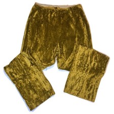 Vtg 50s 60s green velvet straight leg cigarette pants rockabilly retro pinup mod