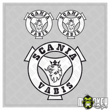 Set di 3 adesivi Scania Vabis adatti per 1:14 Tamiya RC camion camion sticker C