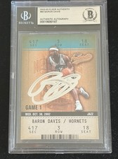 Baron Davis Signed 2002-03 Fleer Authentix #89 BAS Beckett Autographed Card