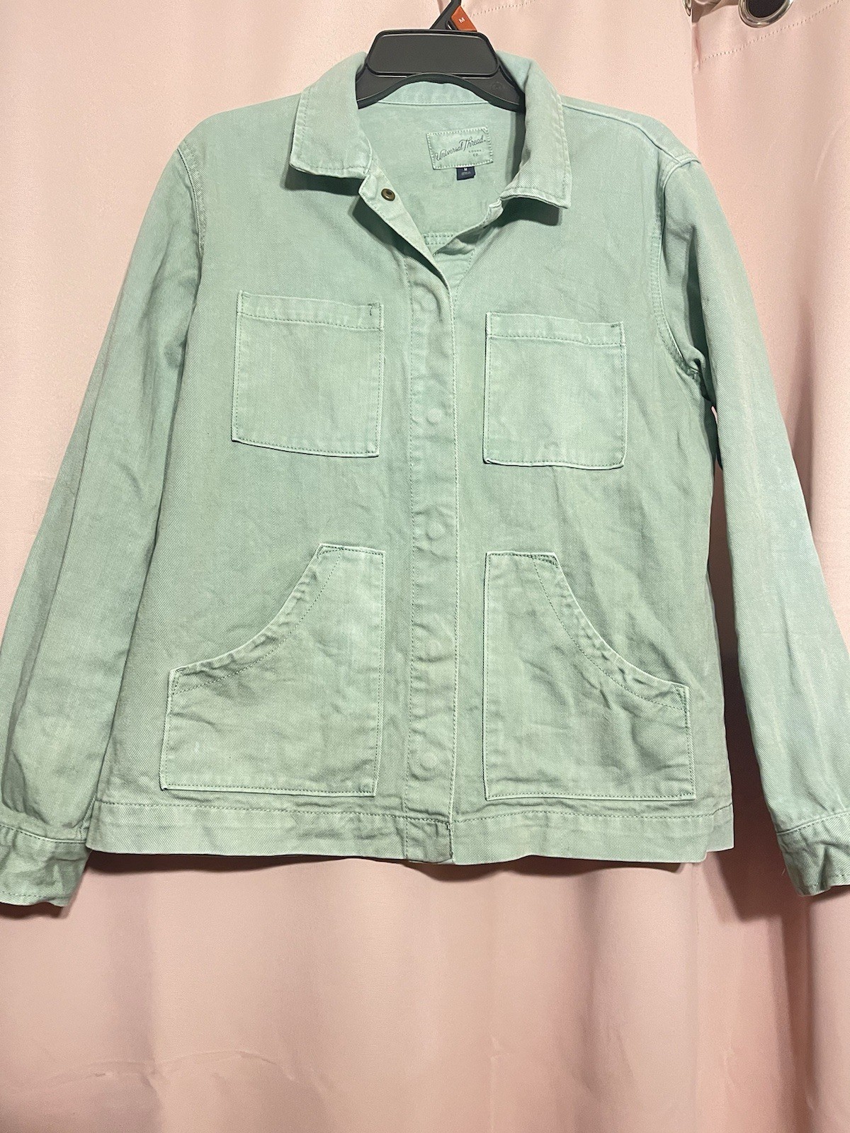 Universal Thread Light Green Utility Jacket Butto… - image 1
