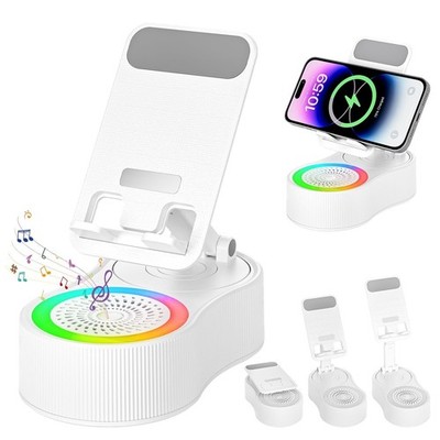 GMOX 5-in-1 Bluetooth Speaker Phone Stand Holder 4000mAh Power Bank LED Light