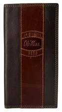Ole Miss Rebels Genuine Leather Branded Secretary Wallet-Tall/Roper-by Enmon-New