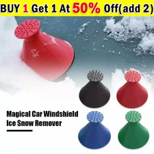 Car Windshield Ice Snow Remover Scraper Tool Magical Shaped Round Funnel Cone Uk