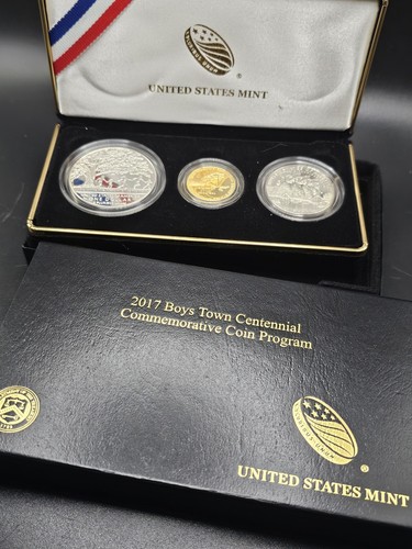 2017 Boys Town Centennial Commemorative 3-Coin Proof Set - Box/CoA - Picture 3 of 5