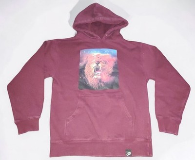 Primitive Apparel Men's Burgundy Long Sleeve Lion Hoodie Sweatshirt Size Small