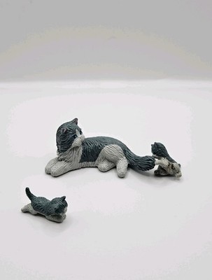 Puppy Kitty In My Pocket 1994 Debbie Cat Family 2 Kittens Gray White Vintage 90s