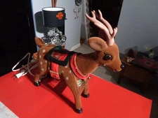 Vintage Telco Motion-ettes Animated Illuminated Santa's Reindeer Rudolph Tested