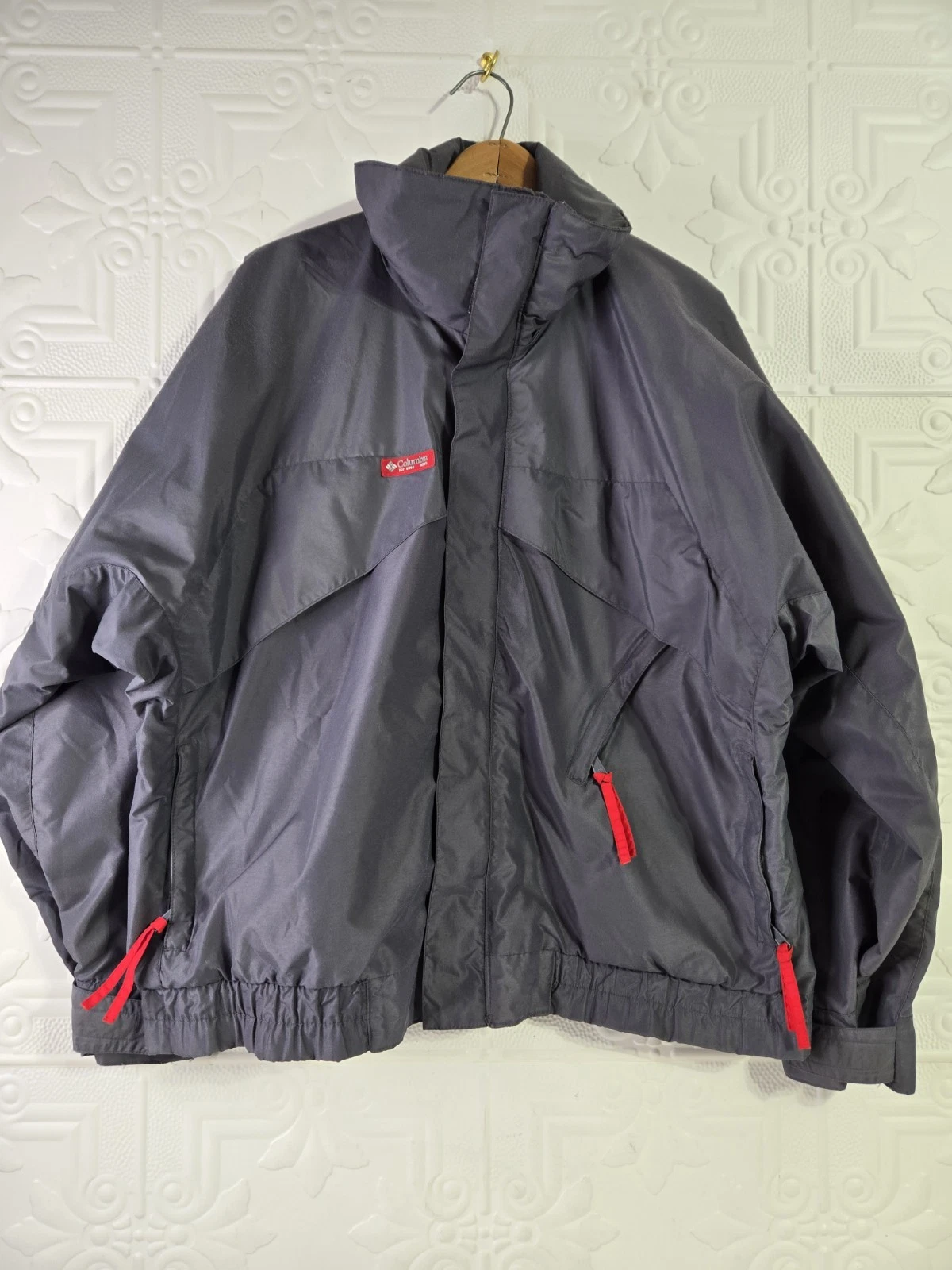 Columbia Men's Whirlibird Windbreaker Full-Zip Jacket Gray Size L Radial Sleeve