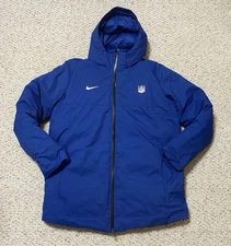 Nike NFL Team Issue 75%+ Down Hooded Parka Blue DC3054-431 Men’s Size Large New