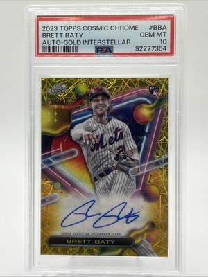 2023 Topps Cosmic Chrome - Autographs Brett Baty #CCA-BBA Gold Interstellar