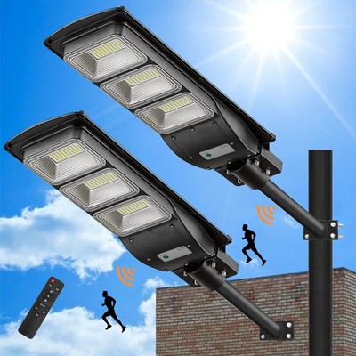 2Pack 3600W Solar LED Street Lights, IP65 Waterproof Outdoor Solar Motion Sen...
