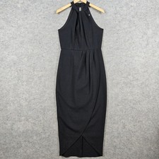 Julia Jordan Women's Black Halter Neck Sheath Dress Midi Size 2 Elegant Formal