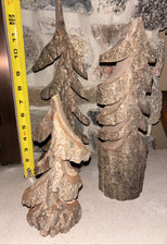 Pine Tree Forest Look Handcrafted Wood Trees Group of 3 Sold NEW