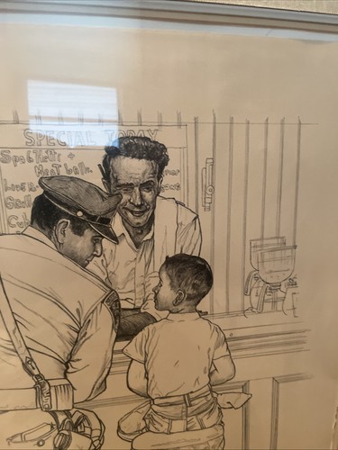 Norman Rockwell "Runaway " Hand Signed Artist Framed Numbered 5 Of 200 (low #) - Picture 4 of 24
