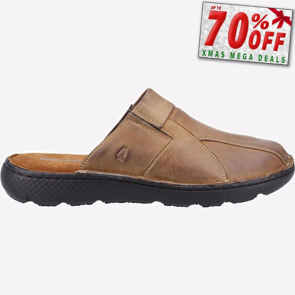 Hush Puppies Carson Mule Mens Classic Casual Lifestyle Leather Sandal Green