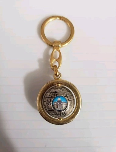 Italia Roma Globo Llavero Movible Vintage Estate  - Imagen 1 de 8