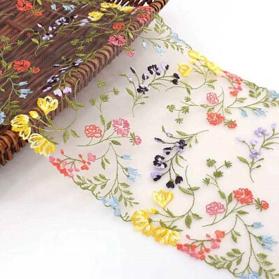 Blume Spitze Stoff Voile Mesh Stickerei Tüll Rock Vorhang Sheer Zubehör - Bild 1 von 4