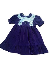 Vintage Dress Purple Baby Toddler Retro 1980s Size 3