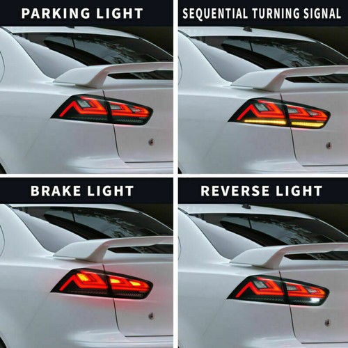 Smoke 3D V3 LED Tail lights for 07-18 Mitsubishi Lancer CJ EVO X VRX taillights - Picture 4 of 12