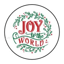 30 JOY TO THE WORLD CHRISTMAS ENVELOPE SEALS LABELS STICKERS PARTY FAVORS 1.5"