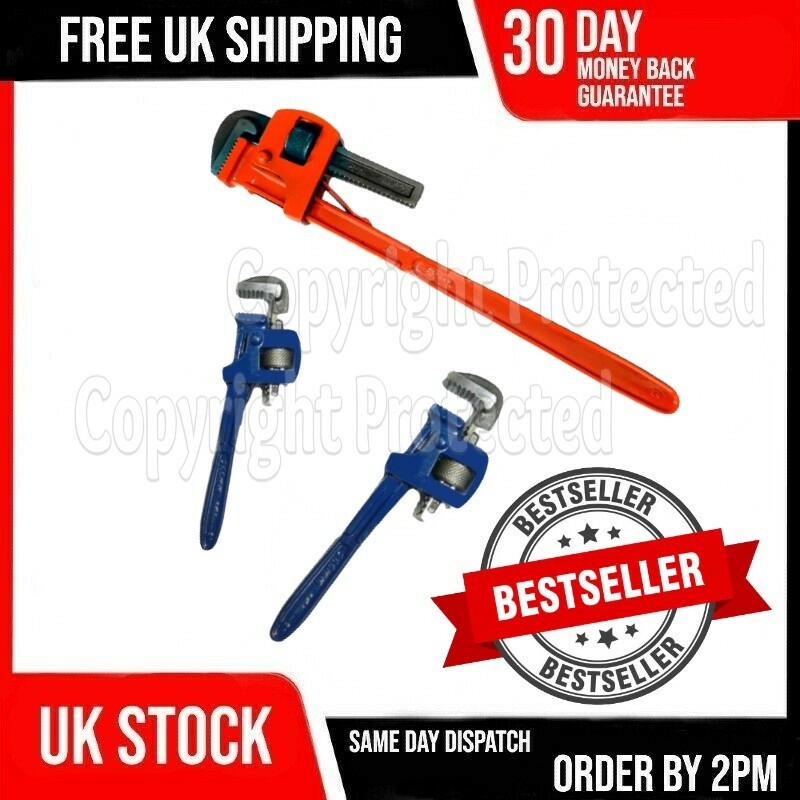 Stilson Monkey Pipe Wrench Set 3-Piece Adjustable Stilson Pipe Wrench Set - Heavy Duty Monkey Wrench 10, 14, 18 For Plumbing & DIY Water Pump Pliers