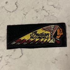 Vintage Indian Motorcycle Hook & Loop Patch with Hook & Loop Strip 4” Long