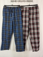 Essential Sleepwear Unisex Pajama Pants Blue Red Plaid Size Large