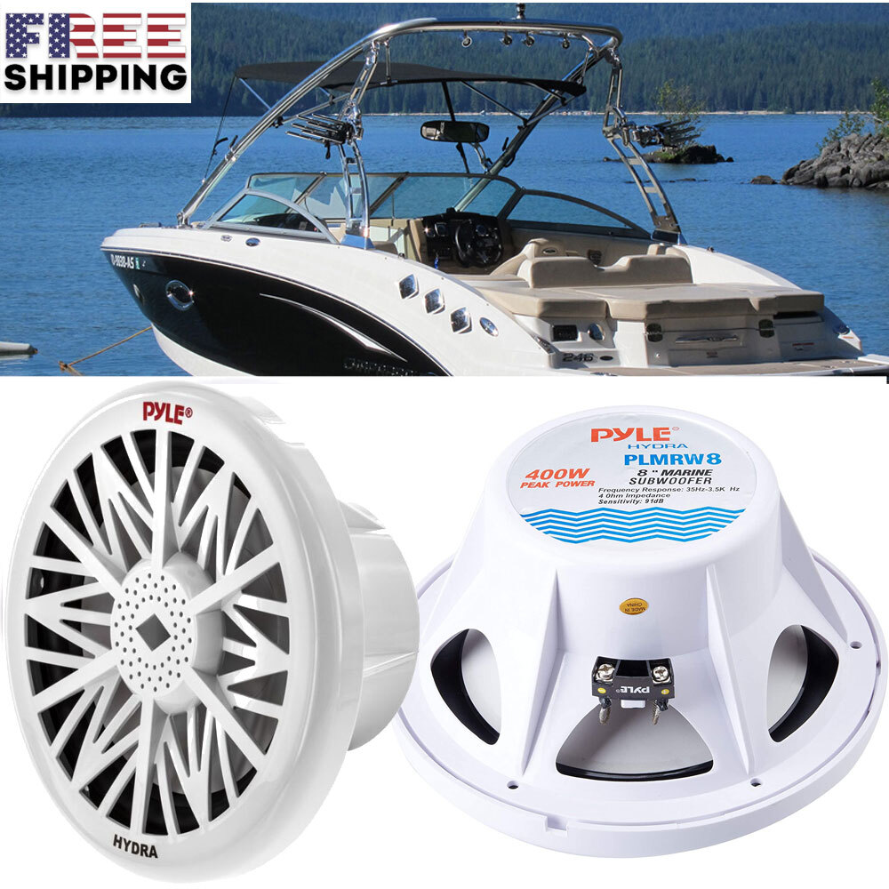 8Inch Marine Waterproof Subwoofer 400W SINGLE Bass Loud Speaker for Boat Stereo eBay