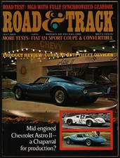 JULY 1968 ROAD & TRACK MAGAZINE MGB, AUSTIN AMERICA, FIAT 124 COUPE & SPIDER