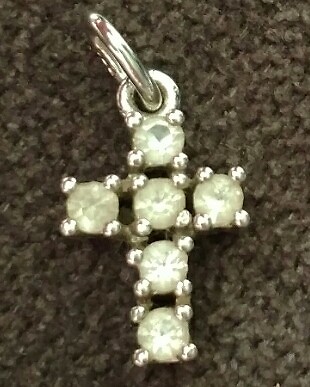 EDLER KLEINER KREUZ KETTEN ANHÄNGER AUS 925 STERLING SILBER MIT ZIRKONIA STEINE - Bild 1 von 3
