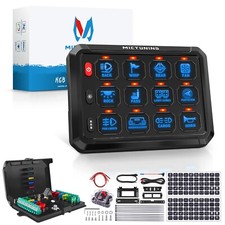 MICTUNING 12 Gang RGB Switch Panel LED Light Circuit Relay Control System 12-24V