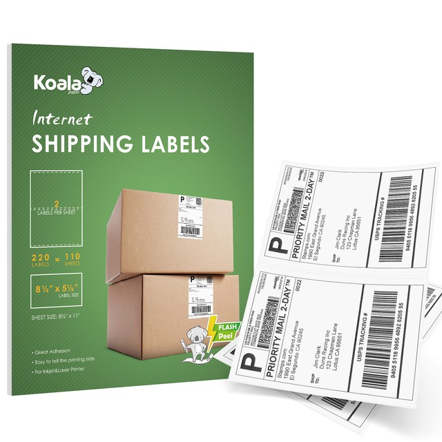 half sheet mailing labels