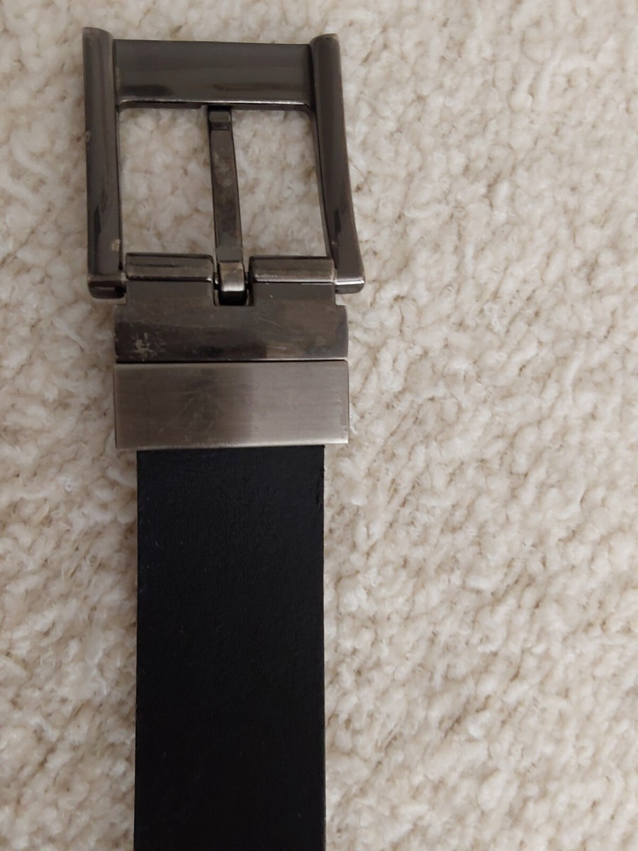 NWOT Reversible Black/Brown Leather 1 in Wide Buckle Belt  display picture 1
