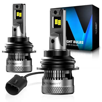 NOVSIGHT 2x H13 9008 LED Headlight Bulb High Low Beam Lamps 6500K White 40000LM