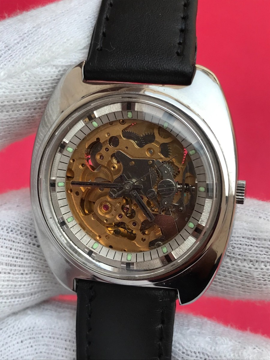 Vintage Citizen Skelton Automatic 21 Jewels 8060A Japan Men's