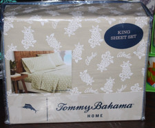 New Tommy Bahama Home King Sheet Set Pineapple Aloha Print - 4 pc - BNIP