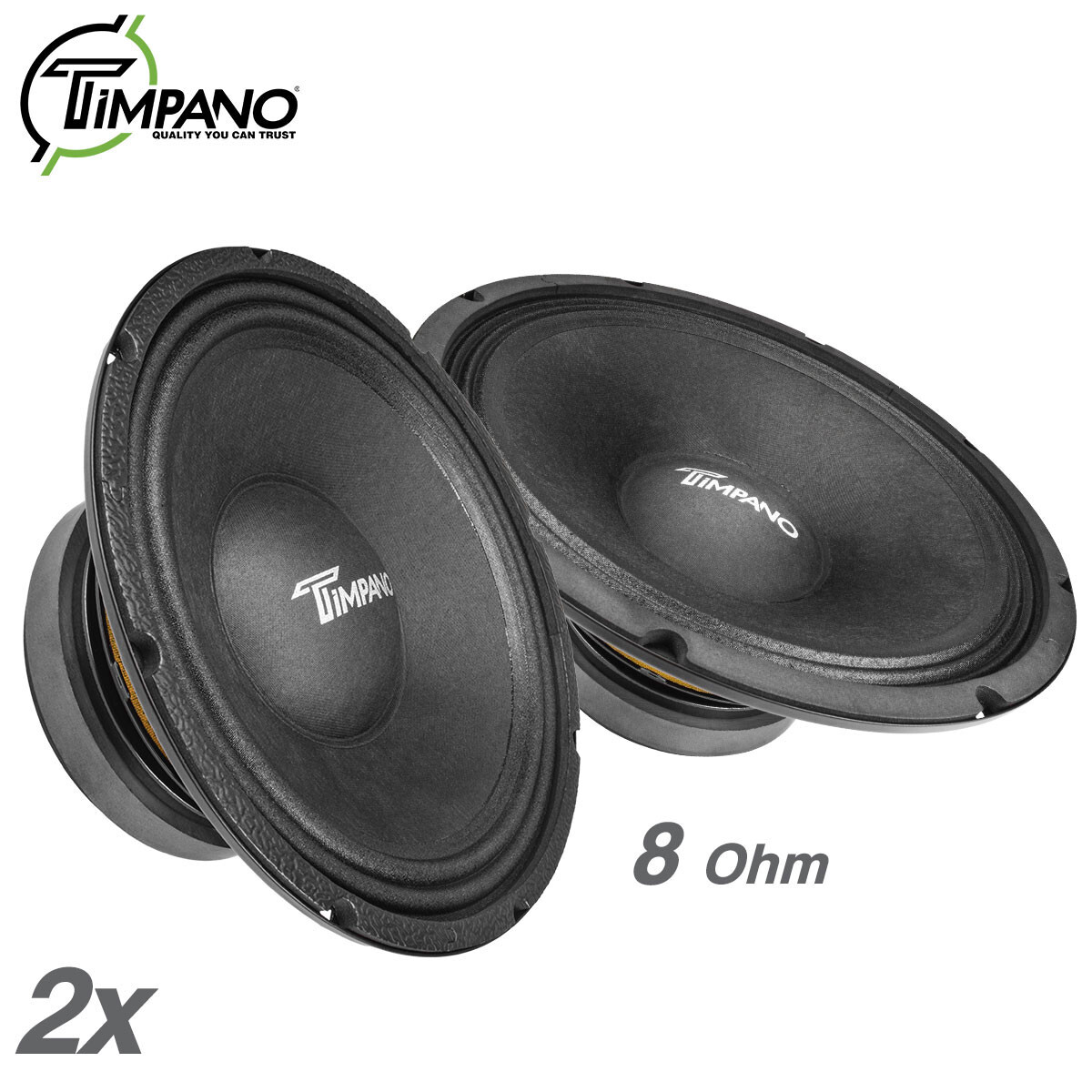 2x Timpano Audio TPT-MD10 v2 Midbass Loudspeaker 10 Inch 8 Ohms