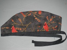 Surgical Scrub Hats caps Winter  Red Cardinals