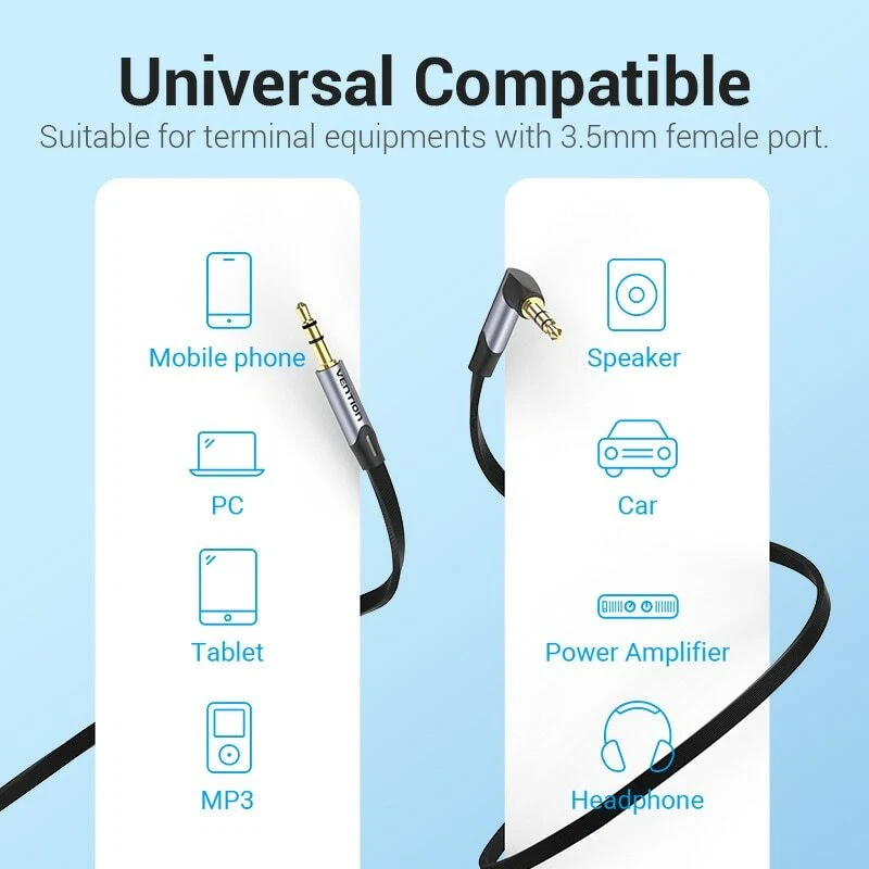 Headphone Aux Cable Audio Lead 3.5mm Jack to Jack Stereo PC Car Male 0.5m to 5m - Image 2 of 4