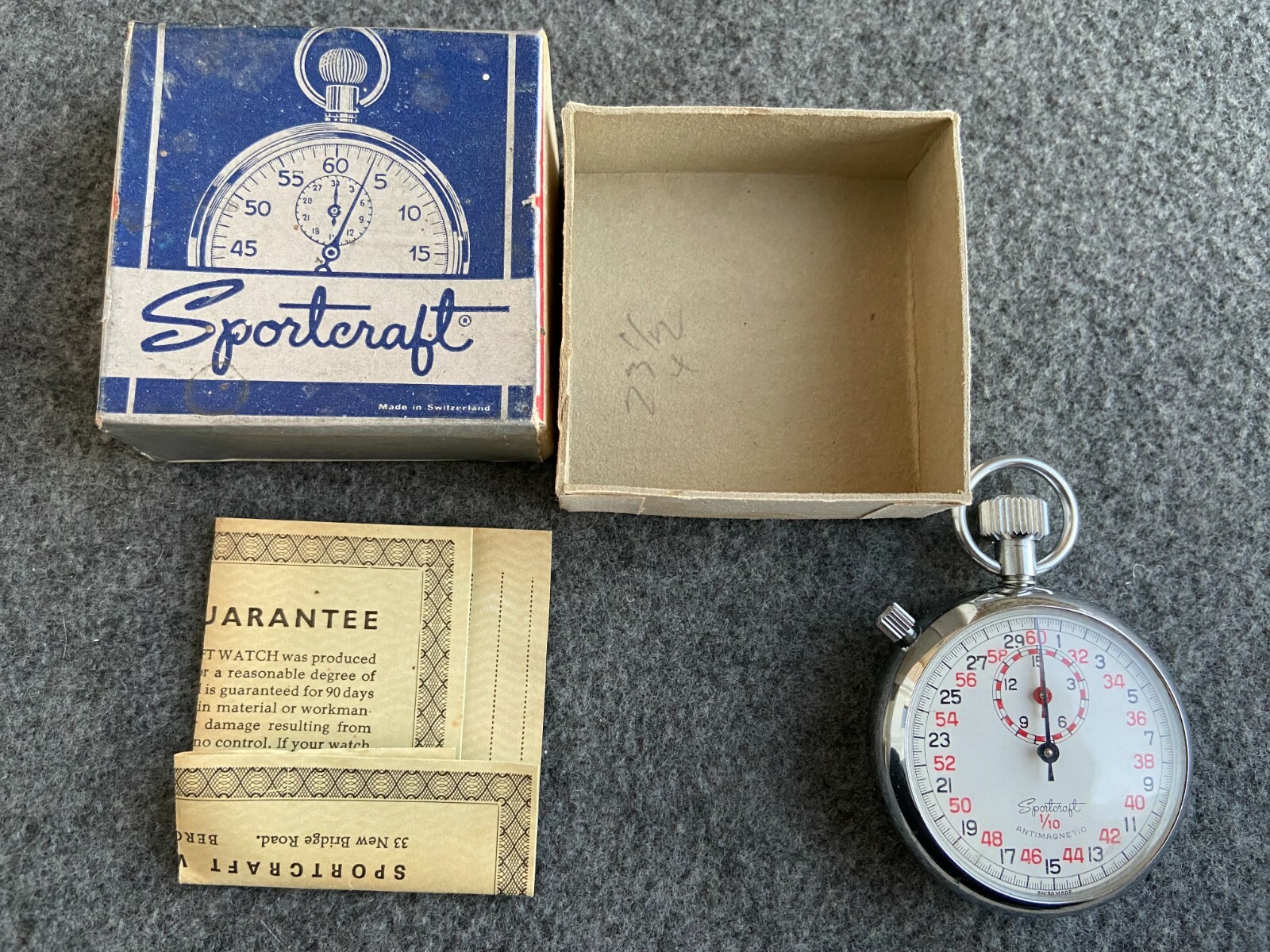 Swiss Made Sportcraft 1/10 Mechanical Wind Up Vintage Stopwatch eBay