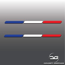 2x French Flag Stripes France Euro Car Dash Window Bumper Vinyl Decal Stickers