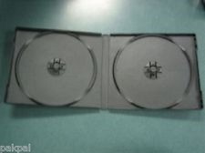 100 NEW TOP QUALITY 12MM DOUBLE BLACK POLY CD DVD CASE W/OUTER SLEEVE PSC30