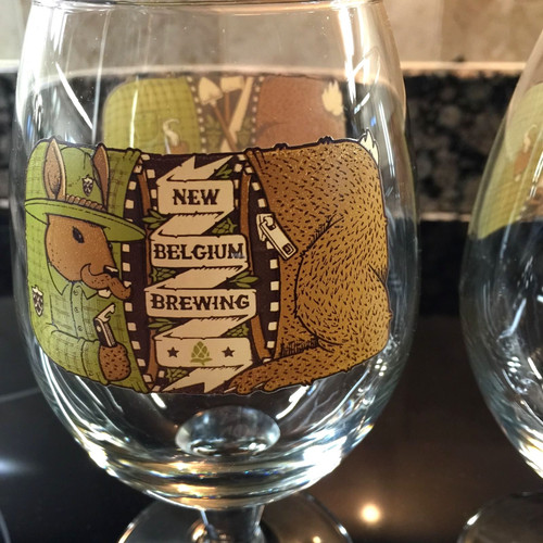 NEW BELGIUM BREWING 16OZ NEW PAIR OF GLOBE SHAPED BEER GLASSES SERIES 2014 FS - Picture 2 of 8